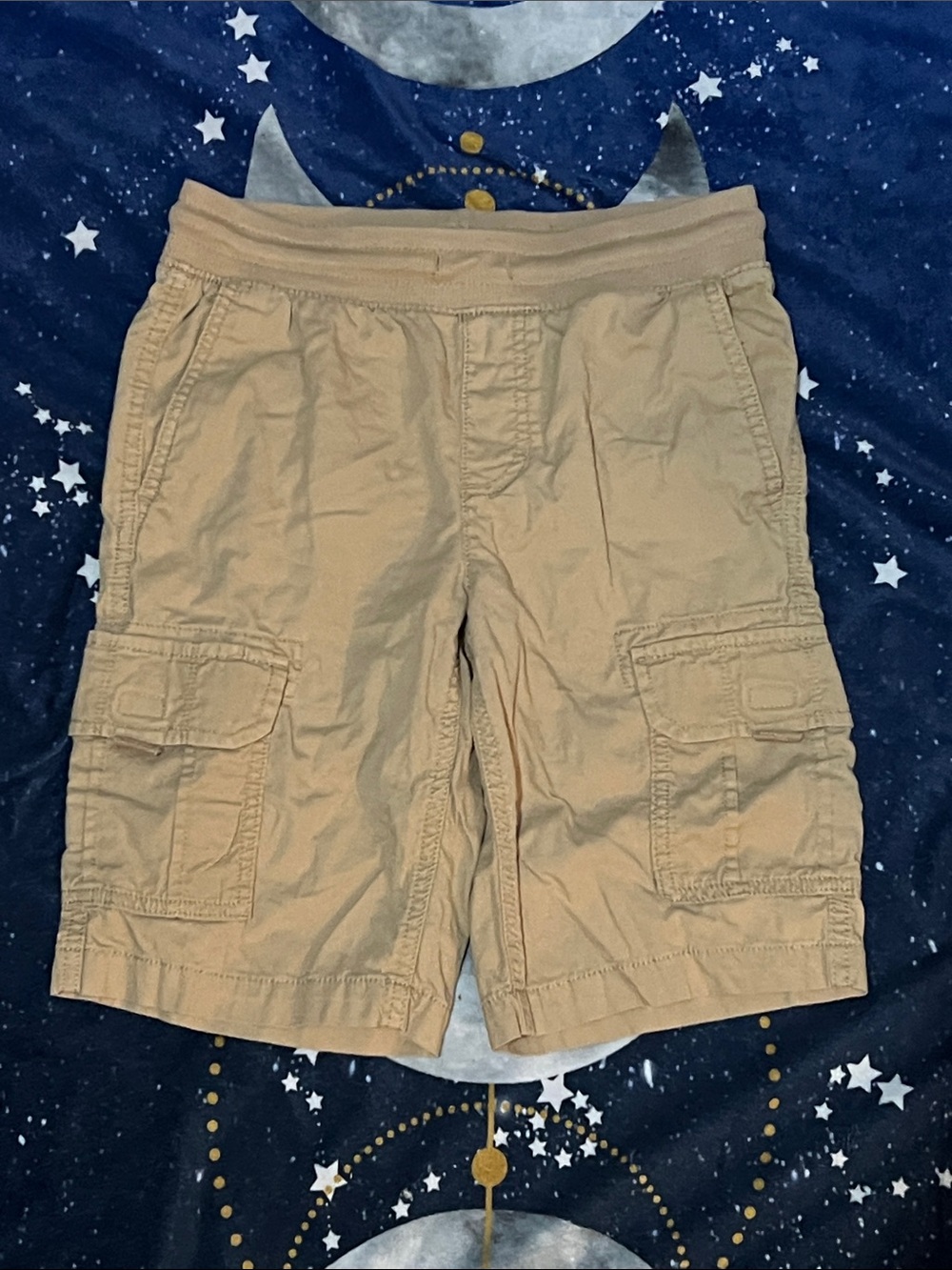 Sonoma Tan Cargo Shorts with Elastic Waistband
